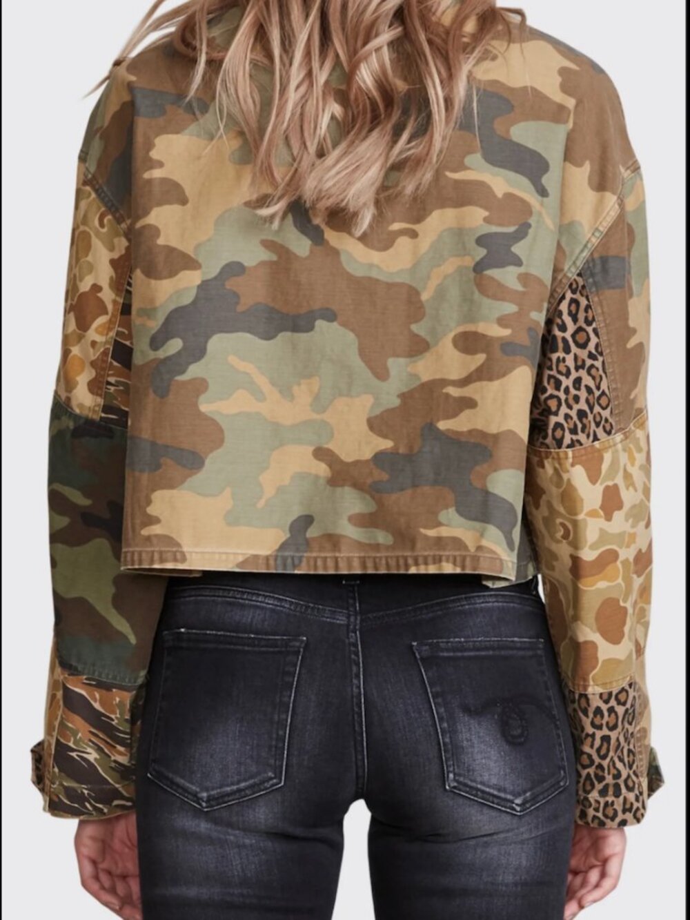 R13 Surplus Patchwork Camo Leopard Cropped Military Jacket | Medium $300 or OBO - Picture 2 of 12